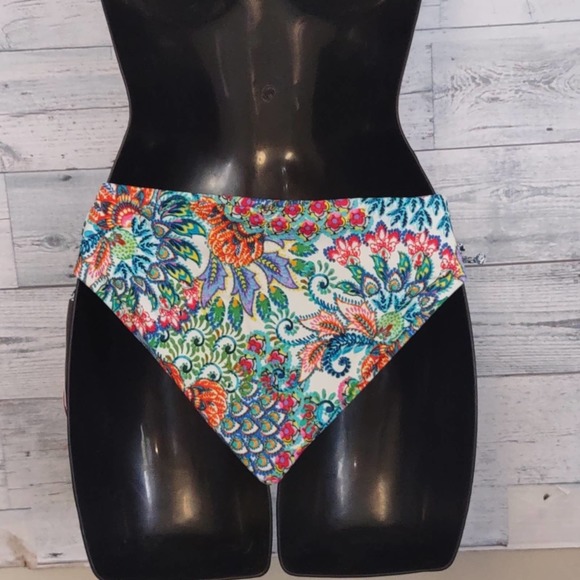 Profile Blush by Gottex Peacock Side Circle Tie Swim Bikini Bottom XS 6 - Picture 7 of 11